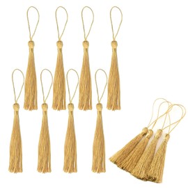 Gold Tassels, 20 Pcs Bookmark Tassels Gold Silky Floss Tassels for Craft, Mini Tassels for Jewelry Making Resin Souvenir Bookmarks DIY Craft Supplies