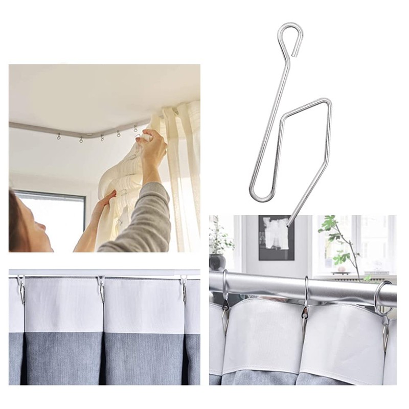 HLIWS Curtain hanging hooks,80 Pcs Curtain hooks track glider hooks,Shower
