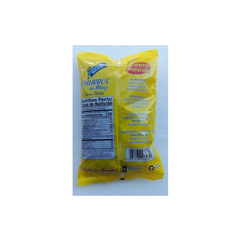 Nicoya Corn Sticks Churros de Maiz, Jumbo Size, 11.3 oz
