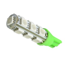 Unbranded 2 × Green T10 194 168 W5W 13-SMD 5050 LED Tail Wedge License Light Bulb DC 12