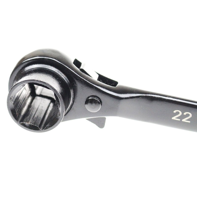 Hexagon Scaffold Podger Ratchet Spanner Ratcheting Socket Wrench Tool 19mm/22mm