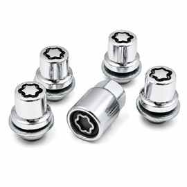 00276-00900 Wheel Lock Lug Nuts Set M12 x 1.5, Chrome Anti-Theft Security Wheel Locks Compatible with Toyota Camry Corolla Highlander RAV4 Tacoma Sienna & Lexus RX350 ES350 (Set of 4 Locks + 1 Key
