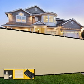 SHADESPEARE Customized 4' x 115' Beige Fence Privacy Screen,with Bindings & Grommets,Heavy Duty for Gardens Backyard Patio Tennis Court Pool Construction Project Outdoor Events,We Make Custom Sizes