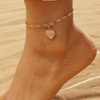 JUSTUSNX Adjustable Anklet Gold Heart Shaped Pendant Ankle Bracelet Beach