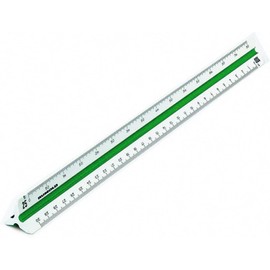 Rumold 150/150KE/DIN/30 Triangular Architect's Scale 30 cm Engineer DIN Plastic White