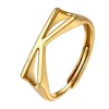 Sterling Silver Adjustable Initial Rings for Women Teens Gold Open