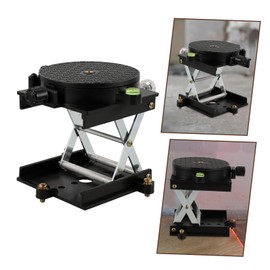 Operitacx Drehungstischpegel Verstellbarer Wagenheber-plattformständer Jack Laborheben Stand Labor-hebebühne Hebebühnenständer Stützfuß Schreibtischlifter Hubwagen Aluminiumlegierung Schwarz