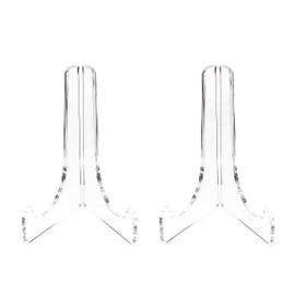 Clear Choice Set of 2 H 8 ½ x W 5 3/4 X D 5 Single-Bend Acrylic Easel Stand | Multipurpose Easel, Display Flat Plates, Photos, Place Cards | Clear (H 8 ½ x W 5 3/4 X D 5)