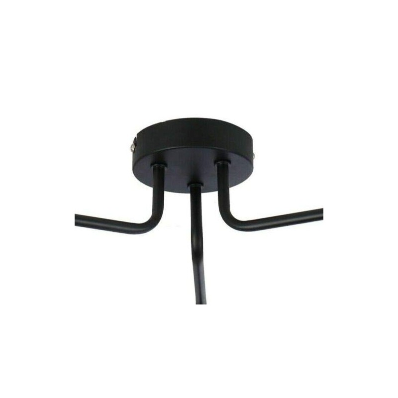 UKEW 3 Way Retro Ceiling Light - Black Vintage E27