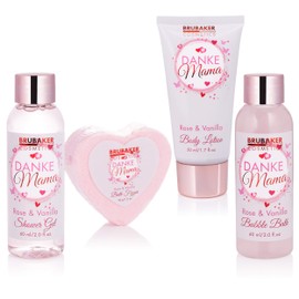 Brubaker Cosmetics Danke Mama Bath and Shower Set, Rose Vanilla Fragrance Gift Set