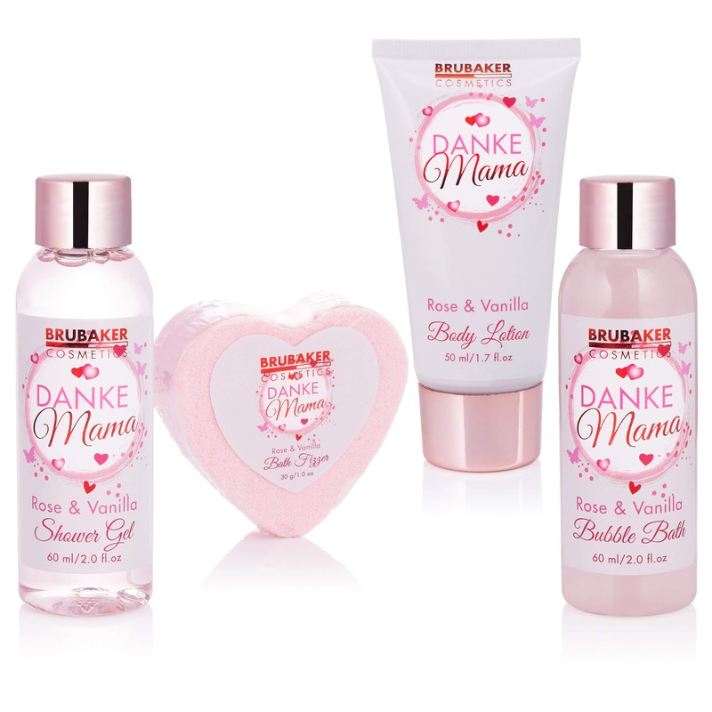 Brubaker Cosmetics Danke Mama Bath and Shower Set, Rose Vanilla