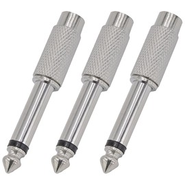 SHUKEFER 3PCS RCA Female Jack to 1/4 Inch TS Audio Plug RCA to 6.35mm Mono Audio Guitar Adapter 1/4" Stereo Solder Connector for Instrument Microphone Headphone Guitar DJ Mixer Speaker Cables