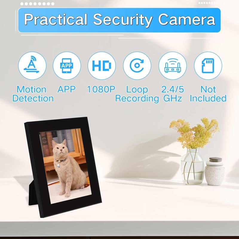 WiFi Picture Frame Camera, 1080P HD Security Cameras Wireless Mini