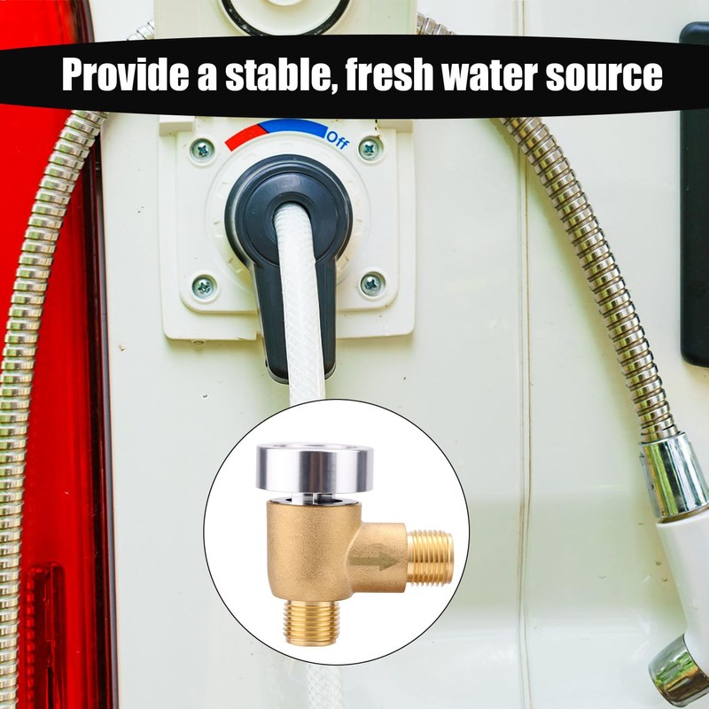 RV Vacuum Breaker Check Valve, Brass Camper Trailer Flusher Check