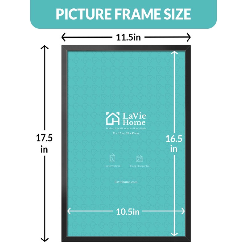 LaVie Home 11x17 Picture Frame for Wall Display, 11x17 Black