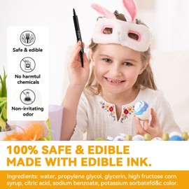 3pcs Black Edible Markers for Cookie Decorating, Food Coloring Pens, Double Side Food Grade Pens with Fine & Thick Tip for Decorating Fondant, Cakes, Cookies, Easter Eggs, Frosting, Macaron