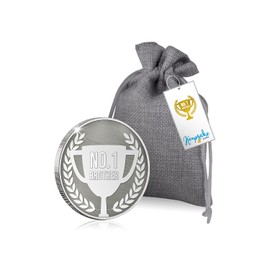 The Koin Club Brother Keepsake Coin Birthday Present Gift for Him Metal Charity Coin & Pouch