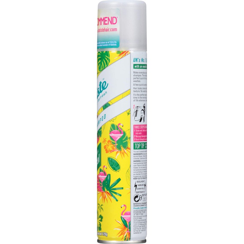 Batiste Dry Shampoo, Tropical, 6.73 Ounce (Packaging May Vary)