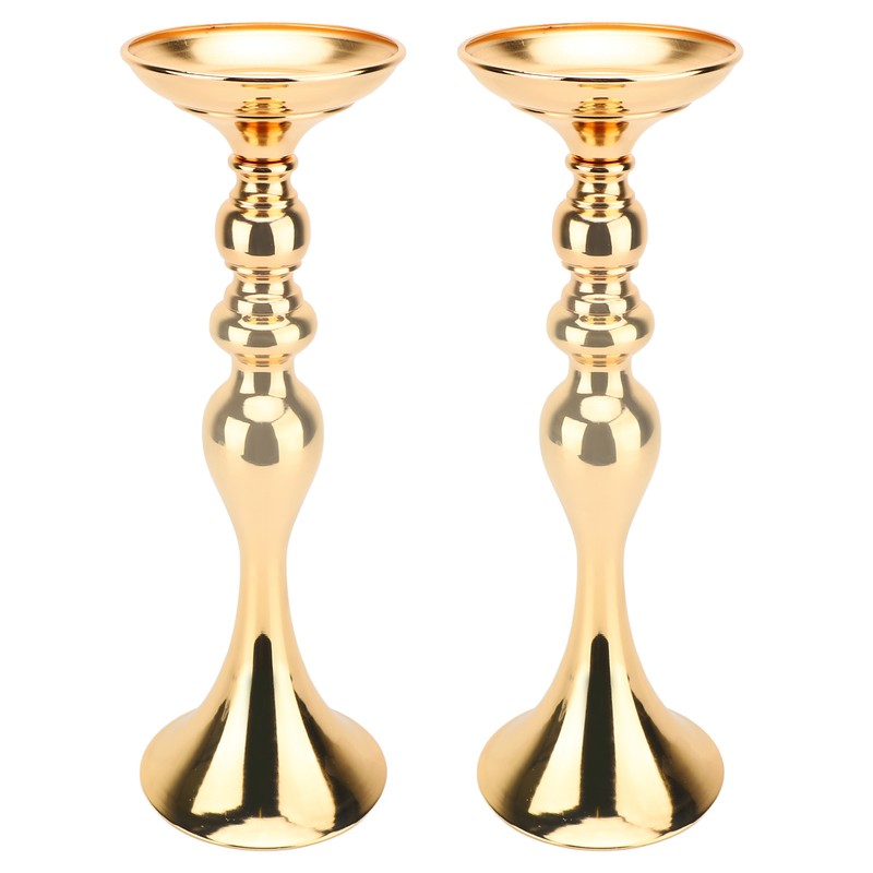 2 Pcs Wedding Flower Stand Exquisite Metal Candle Holder Wedding