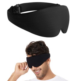 100% Blackout Eye Mask Cotton for Sleeping Alaska Bear Organic Bamboo Sleep Mask for Women Men Home/Travel/Yoga 0 Eye Pressure, Naturally Hypoallergenic & Breathable, Includes Earplugs Set