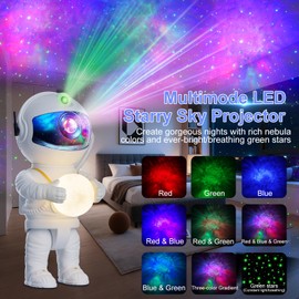 Astronaut Galaxy Projector, Star Projector Light with 8 Nebula Modes, 360° Adjustable Projection Lamp, Remote & Timer Starry Sky Lamp, Cute Moon Night Light for Bedroom, Space Gift for Kids Adult