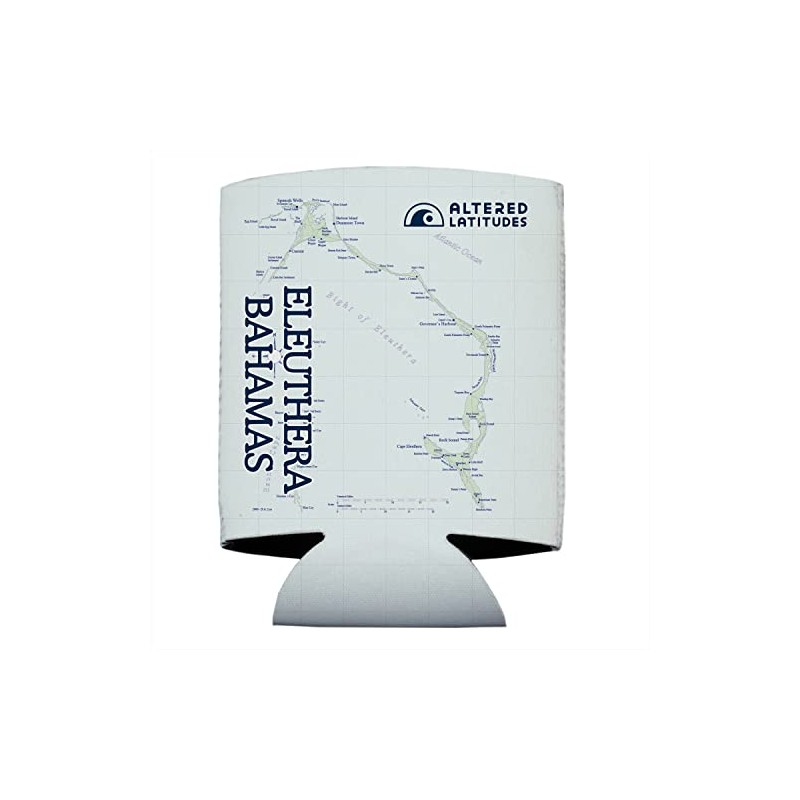 Coastal Classics Eleuthera Bahamas Nautical Chart Can Cooler (4-Pack)