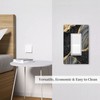 Black Gold Marble Single Gang Rocker Light Switch Plate Cover
