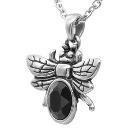 Controse DARK & BRIGHT BEE NECKLACE WITH BLACK CRYSTAL BY CONTROSE