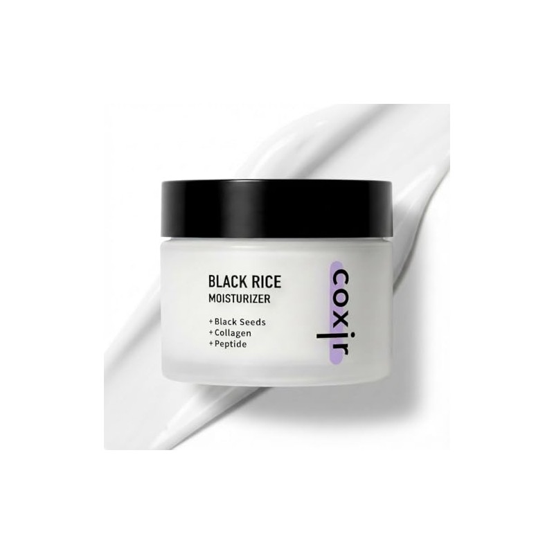 Korean Black Rice Face Moisturizer Cream by Coxir, Hydrating K-Beauty