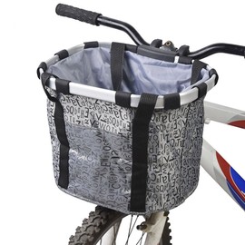 Redlution Bicycle Aluminum Alloy Frame Basket, Silver - Handlebar Mount, Canvas, Oxford Cloth