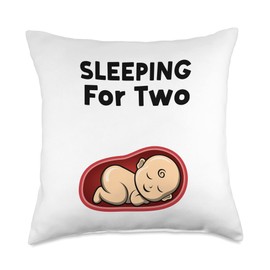 Expecting Parents Baby Pregnancy Quotes Funny Saying Sleeping Baby Tired Mom Throw Pillow, 18x18, Multicolor