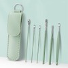 Portable Ear Pick & Earwax Remover 6-Piece Set with Premium Leather Case Ear Pick Green 8ea