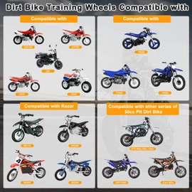 EOPOAYI Dirt Bike Training Wheels 50cc with Bell Replacement for Razor MX350 MX400 MX500 MX125 Dirt Rocket CRF50 XR50 CRF50F PW50 PW80 TTR50 SYX Moto X-pro JR50 SSR SX50 Mini Pit Bike Motorcycle Parts