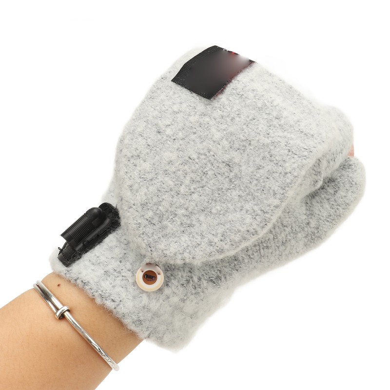 1Pair USB Heated Gloves Adjustable Temperature Electric Heated Gloves for