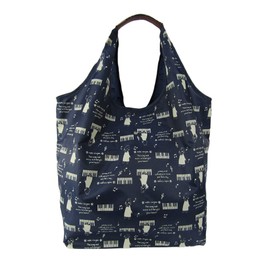 Neko-jin 4R46 Compact Eco Bag, L Size, navy