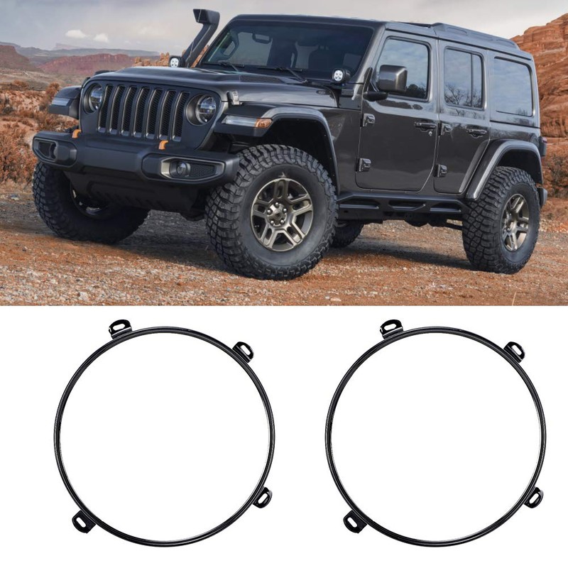 2Pcs 7inch Headlight Retaining Rings, Headlight Mounting Bracket Ring for