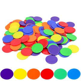 WORUIB 200 Pcs Counters For Maths, Tokens, Place Value, Plastic Coins, Coloured Counters, Double Sided, Kids Math Counting Education, Game