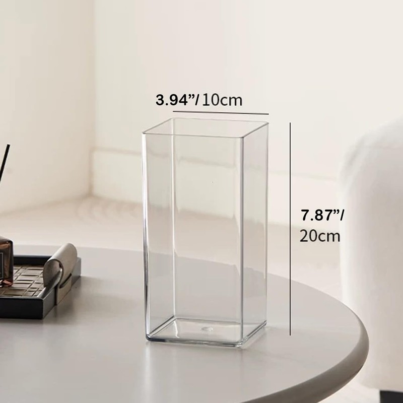 Rospynn Acrylic Cylinder Vase, Thick Vase, Non-Breakable Plastic, Decorative Centerpiece