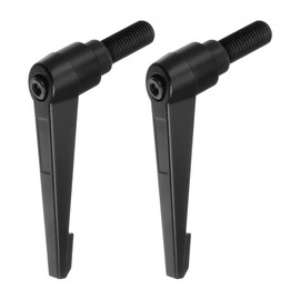 HARFINGTON 2pcs Adjustable Clamping Lever Handles M16 x 40mm Male Thread Bolt Knobs Rotating Screw Locking Quick Release Ratchet Push Button Handle, Black