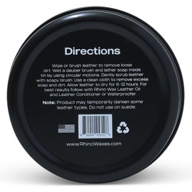 Rhino Wax - Saddle Soap for Leather Cleaning - Natural Horse Tack Soap Cleaner, Conditioner, Saddle Repair - Professional Saddle Cream for Outdoor Leather Boots, Shoes - (4 oz) - Made in USA
