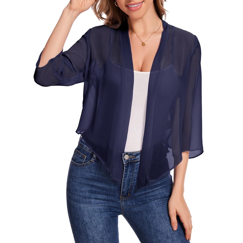 Bbonlinedress Bolero Women's Festive Chiffon Cardigan Elegant Long Sleeve Casual