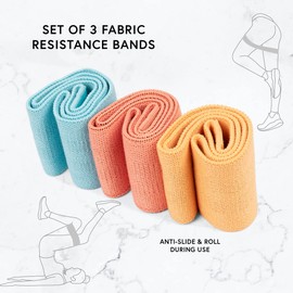 Myga Resistance Bands - Non-Slip Fabric Exercise Bands for Men and Women - Booty Bands for Yoga, Fitness & Pilates Workout for Hips, Thighs, Legs & Glutes - Set of 3: Light, Medium & Strong