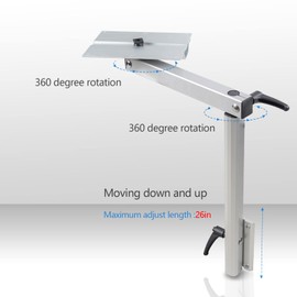 YIUIY Removable Table Leg 360 Degree Rotation Laptop Table Leg Detachable Height Adjustable Aluminum Alloy Table Leg Bracket Compatible with RV Yachts Caravan Motorhome