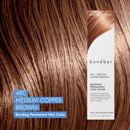 Bondbar 4RC Medium Copper Brown Bonding Permanent Creme Hair Color, Repairing hair dye for all hair types, Vegan, Built in Bonding, 2.05 Oz