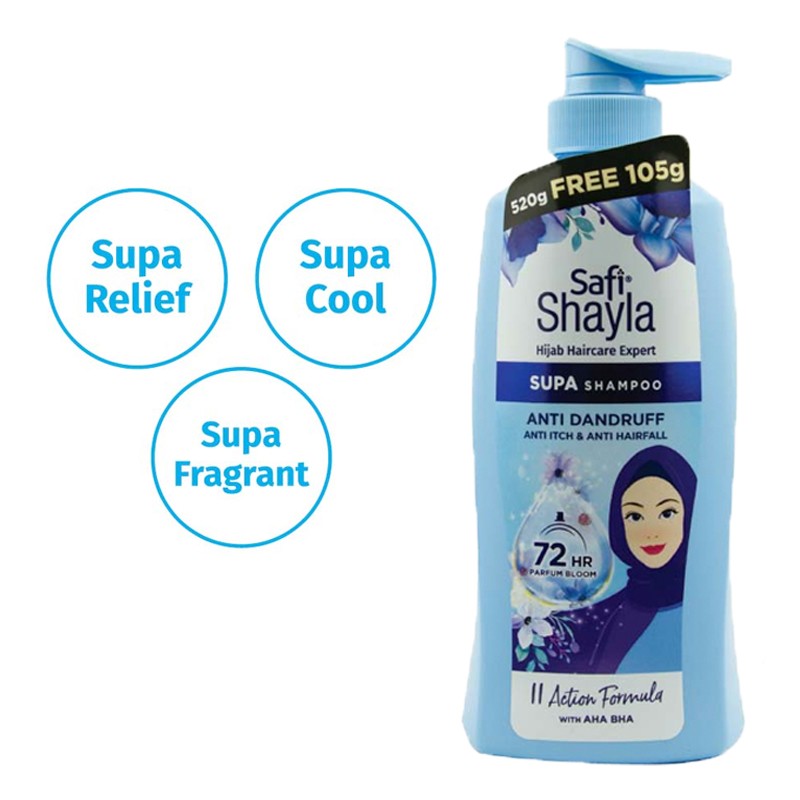 Safi Shayla Hijab Supa Shampoo 625g Micellar Fresh Anti Frizz