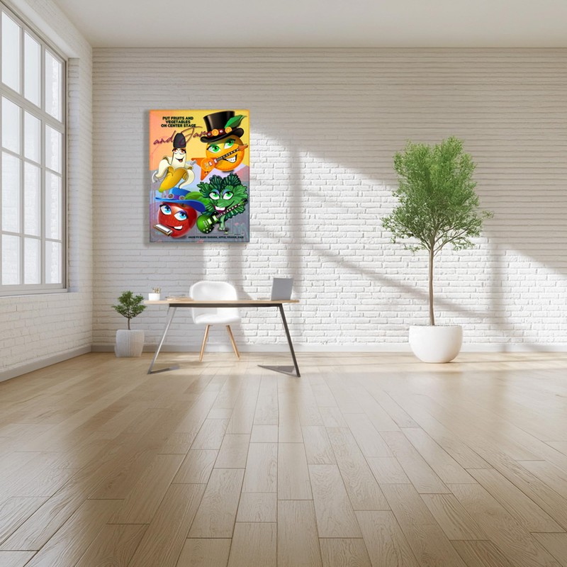 Anime Fruit and Vegetable Band Poster - 18" x 24"