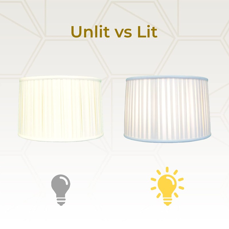 Royal Designs Shallow Drum English Box Pleat Basic Lamp Shade,