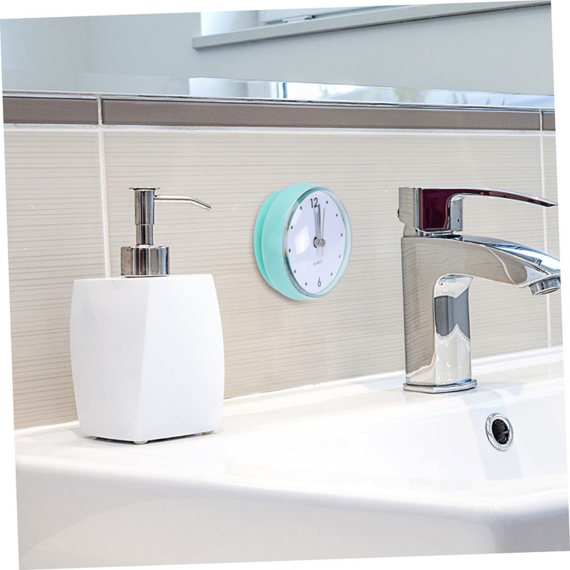 Ciieeo 1Pc Hanging Wall Clock with Suction Cup Mute Clock