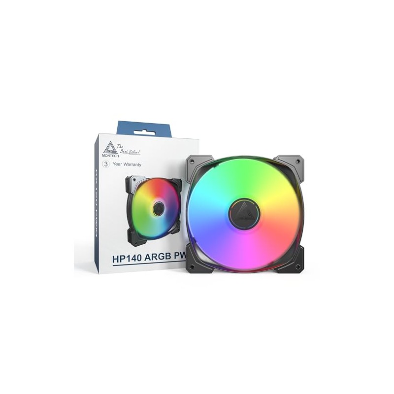 MONTECH HP140mm PWM ARGB Fan - High Airflow, Quiet Rifle
