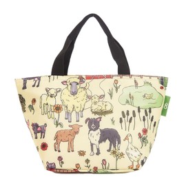 ECO CHIC Lightweight Foldable Lunch Bag | Water Resistant Insulated Cooler Bag for Work/Picnics/Hiking/Camping BBQs | Made from Recycled Plastic Bottles (Farmland Beige)